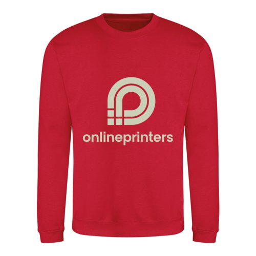 Rode sweater van katoenmix met ronde hals.