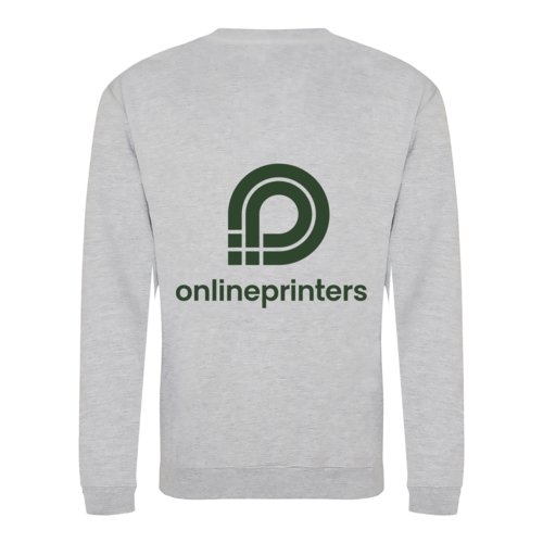 Grijs gemleerd sweatshirt van katoenmix, unisex.
