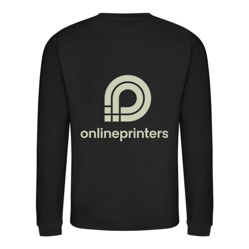 Zwart katoenmix sweatshirt, unisex model.