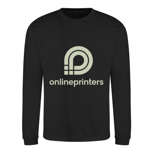 Zwart katoenmix sweatshirt met unisex pasvorm.