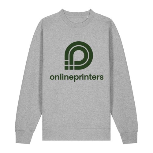 Grijs gemleerd unisex sweatshirt van biologisch katoen.
