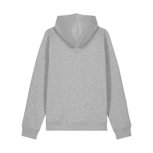 Grijze gemleerde hoodie van katoenmix met capuchon en trekkoord.
