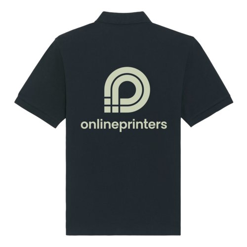 Zwart biologisch katoenen poloshirt, unisex.