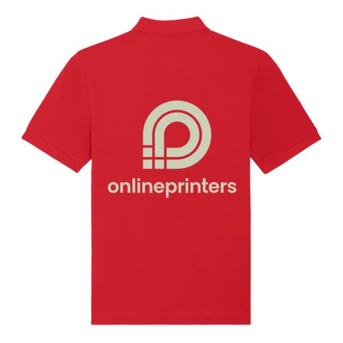 Rood biologisch katoenen poloshirt, unisex pasvorm.