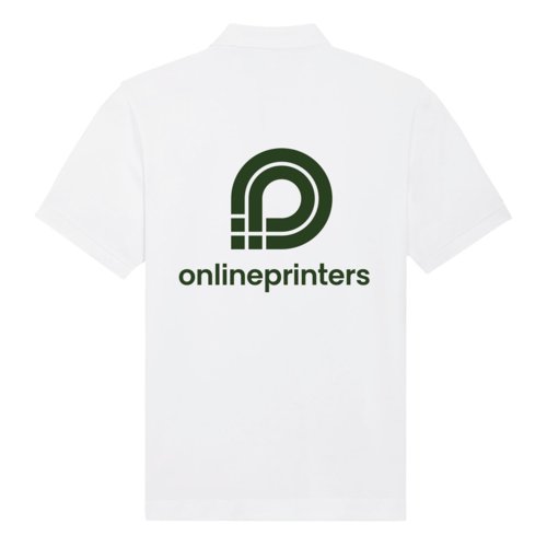 Wit poloshirt van biologisch katoen met knoopsluiting.