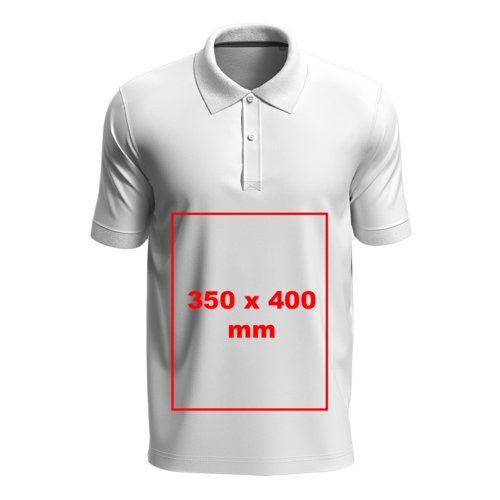 Unisex poloshirt van stof met korte mouwen en knoopsluiting.