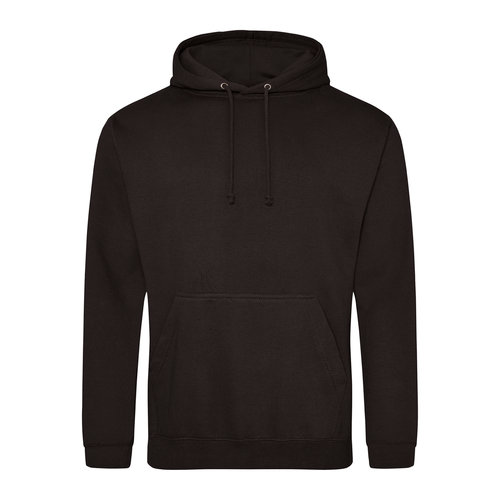 Zwarte hoodie van katoenmix met capuchon en kangoeroezak.