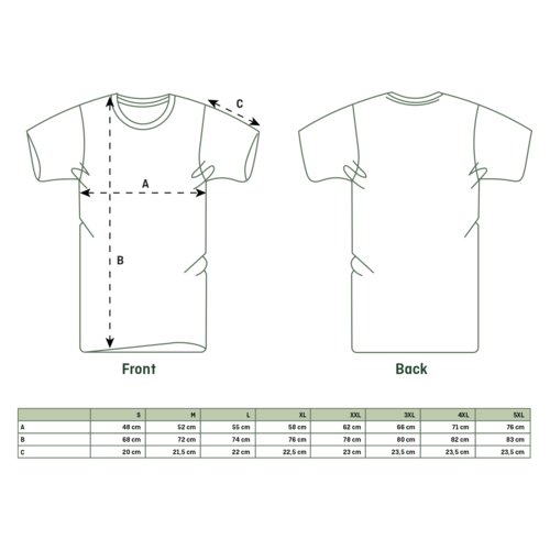 Stoffen unisex T-shirt met korte mouwen en ronde hals.