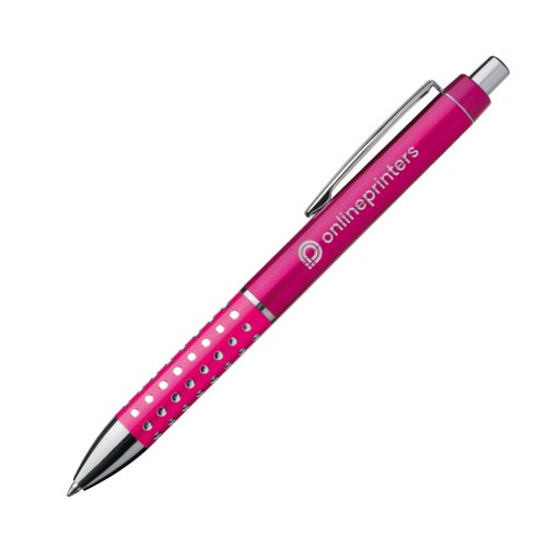 Roze metalen balpen met clip.