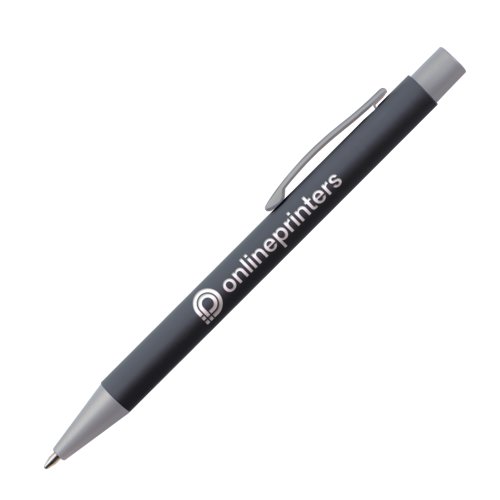 Antracietkleurige balpen met clip.