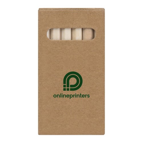 Houten kleurpotloden in kartonnen etui met venster.