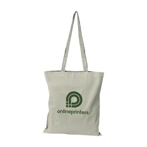 Grijze katoenen tas met draaghengsels.