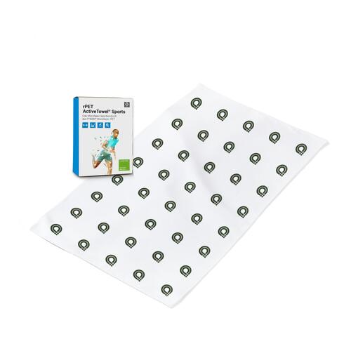Witte microvezel sporthanddoek, absorberend en sneldrogend.