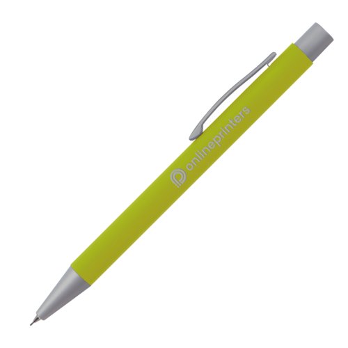 Appelgroen vulpotlood met clip en stift.