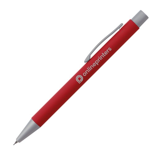 Rood kleurpotlood met clip.