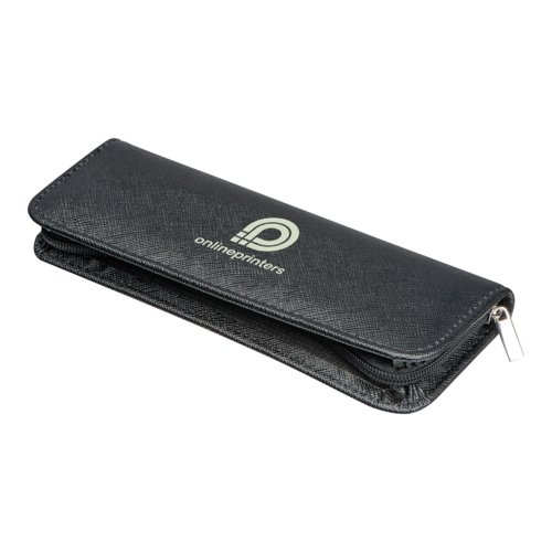 Zwarte RPU etui met ritssluiting.