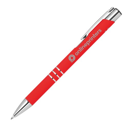 Rode gelpen met patroon en drukmechanisme.