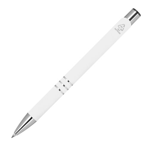 Witte gelpen met metalen elementen en drukmechanisme.