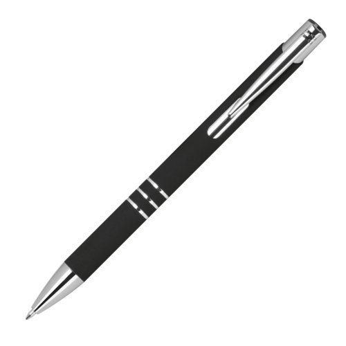 Zwarte gelpen met clip en drukmechanisme.