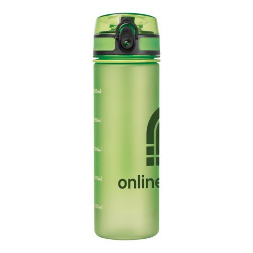 Appelgroene Tritan waterfles met lekvrije deksel.