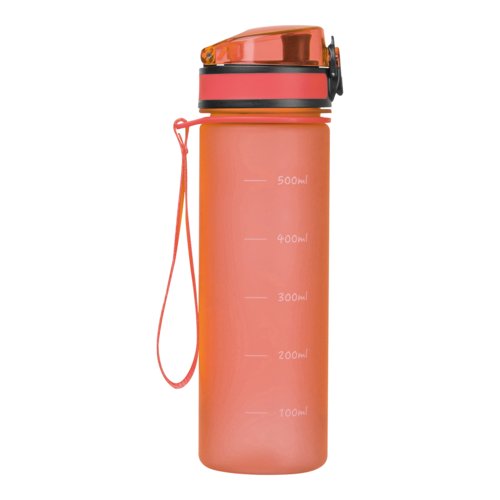 Oranje Tritan waterfles met draaglus.