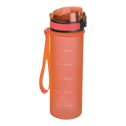 Oranje Tritan waterfles met draaglus.