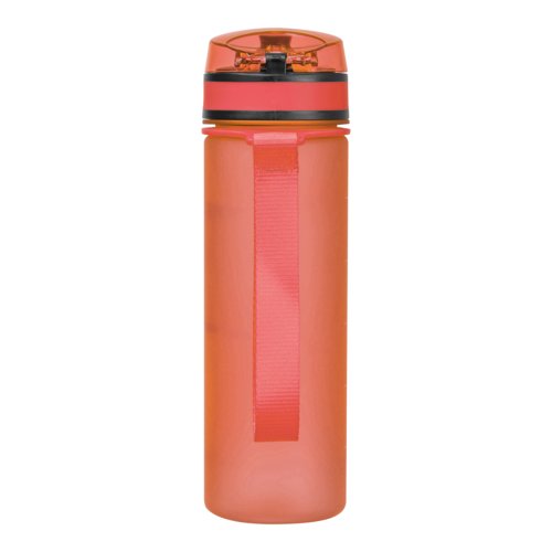 Oranje Tritan waterfles met draaglus.