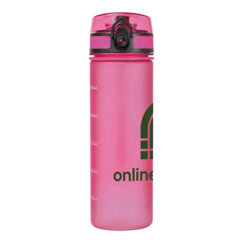 Roze Tritan drinkfles met schroefdop.