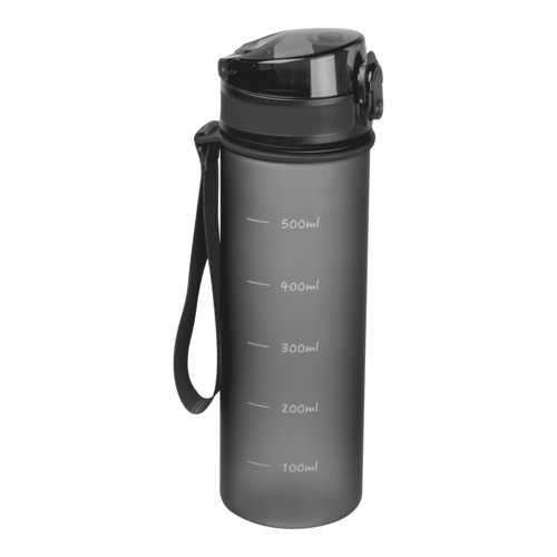 Zwarte Tritan waterfles met draaglus.