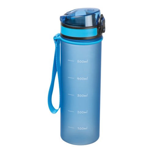 Lichtblauwe Tritan waterfles met draaglus.