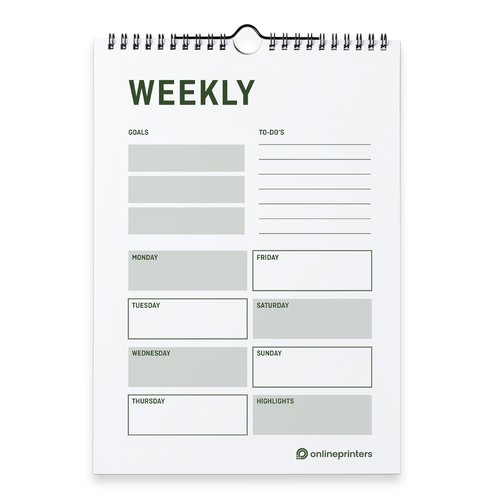 Weekkalender met wire-o binding, A5, Staand formaat, 4/4-kleurig 1