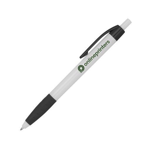 Zwarte plastic balpen met clip.