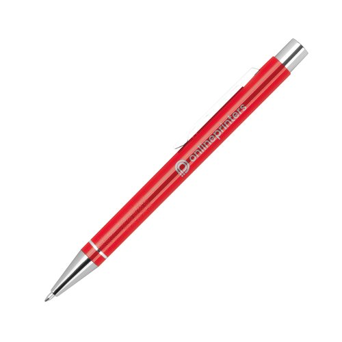 Rode gelpen met clip en drukmechanisme.