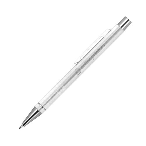Witte gelpen met clip en drukmechanisme.