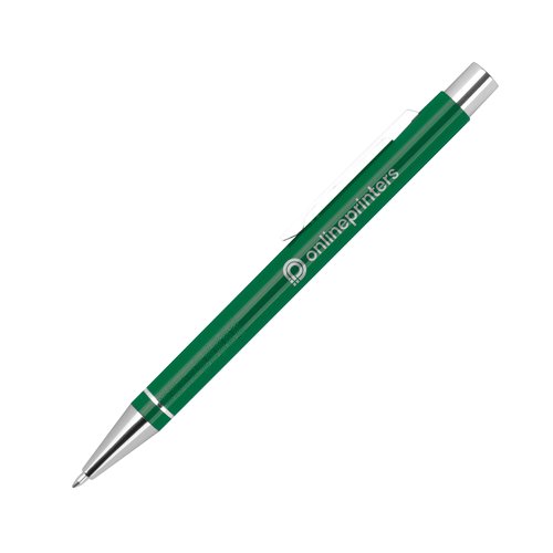 Groene gelpen met clip en drukknopmechanisme.