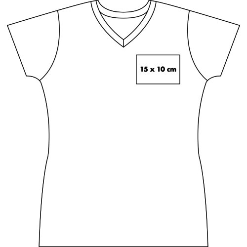 Wit katoenen T-shirt met V-hals voor dames.