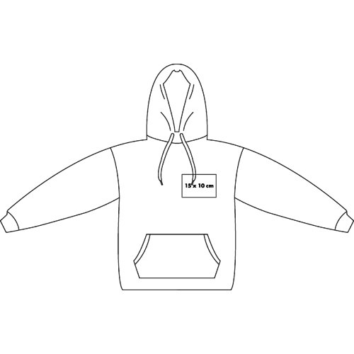 Katoenen hoodie voor heren met trekkoord en buidelzak.
