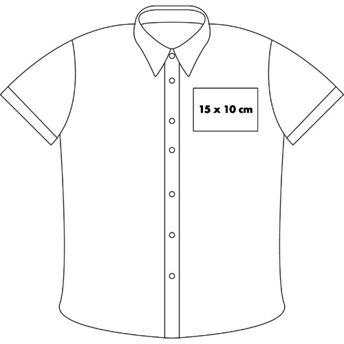Poplin blouse met korte mouwen voor dames met knoopsluiting.