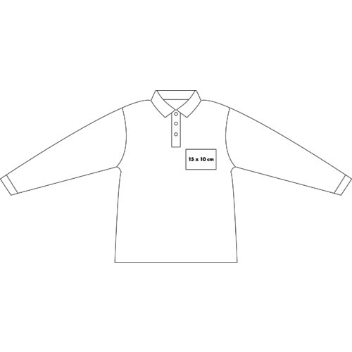 Lichtgekleurde katoenen polo met lange mouwen voor dames.