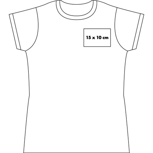 Wit stoffen dames T-shirt met korte mouwen.