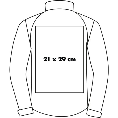 Softshell jas voor heren met volledige rits en zakken aan de zijkant.