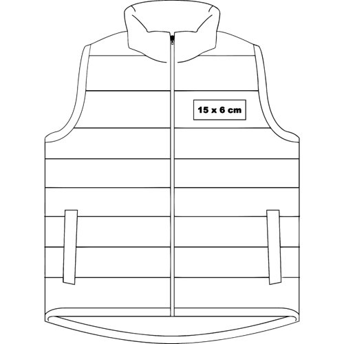 Gewatteerd damesvest met volledige ritssluiting en zakken.