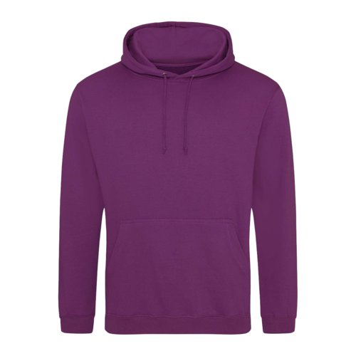 Paarse katoen-polyester hoodie met capuchon en kangoeroezak.