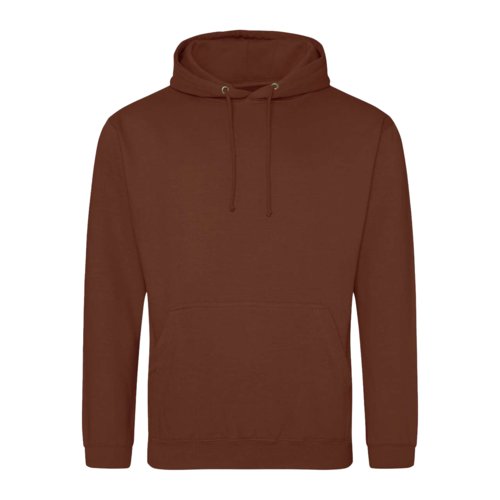 Bruine hoodie van katoenmix met capuchon en kangoeroezak.