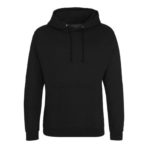 Zwarte hoodie van katoenmix met capuchon en trekkoord.
