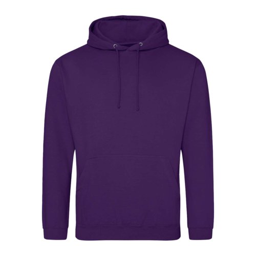 Paarse hoodie van katoen-polyestermix met capuchon en trekkoord.