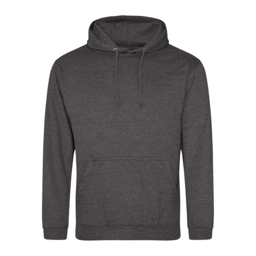 Antracietkleurige hoodie van katoenmix met capuchon en kangoeroezak.
