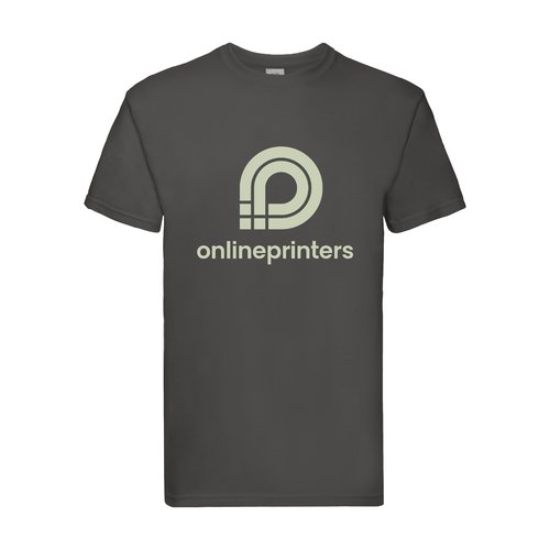 Grijs katoenen heren T-shirt met korte mouwen.