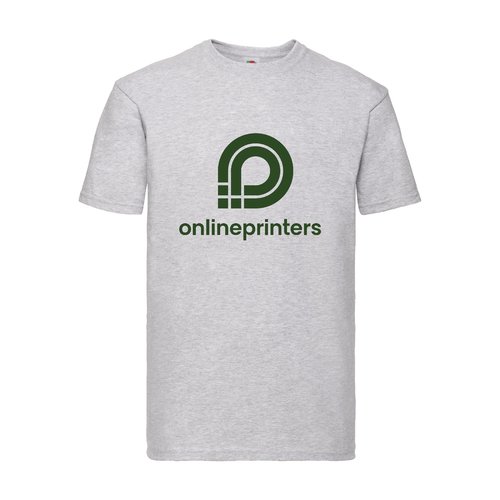 Grijs gemleerd katoenen T-shirt voor heren met korte mouwen.