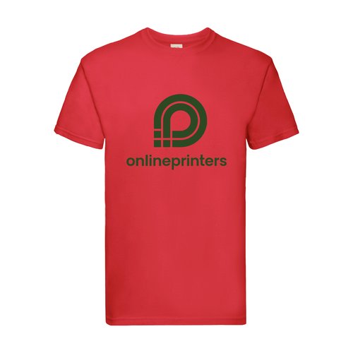 Rood katoenen T-shirt voor heren met korte mouwen.